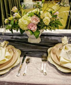 Head Table Set Up Pink Linen