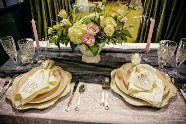 Head Table Set Up Pink Linen