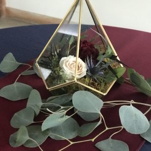 Gold Terrarium with florals