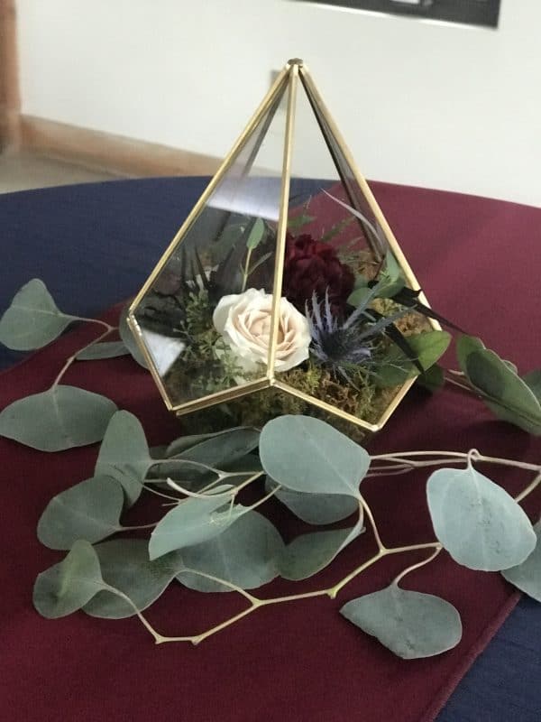 Gold Terrarium with florals