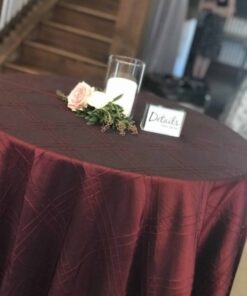 Burgundy Linen on Cocktail Table