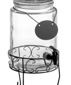 Acopa 1.75 Gallon Glass Beverage Dispenser with Metal Stand