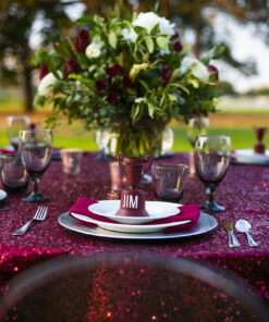 Maroon Sequin Tailgate Set Up