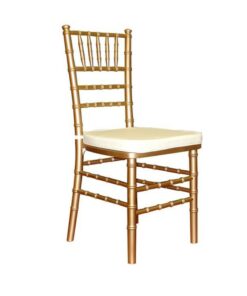 gold chiavari chair with ivory cushion