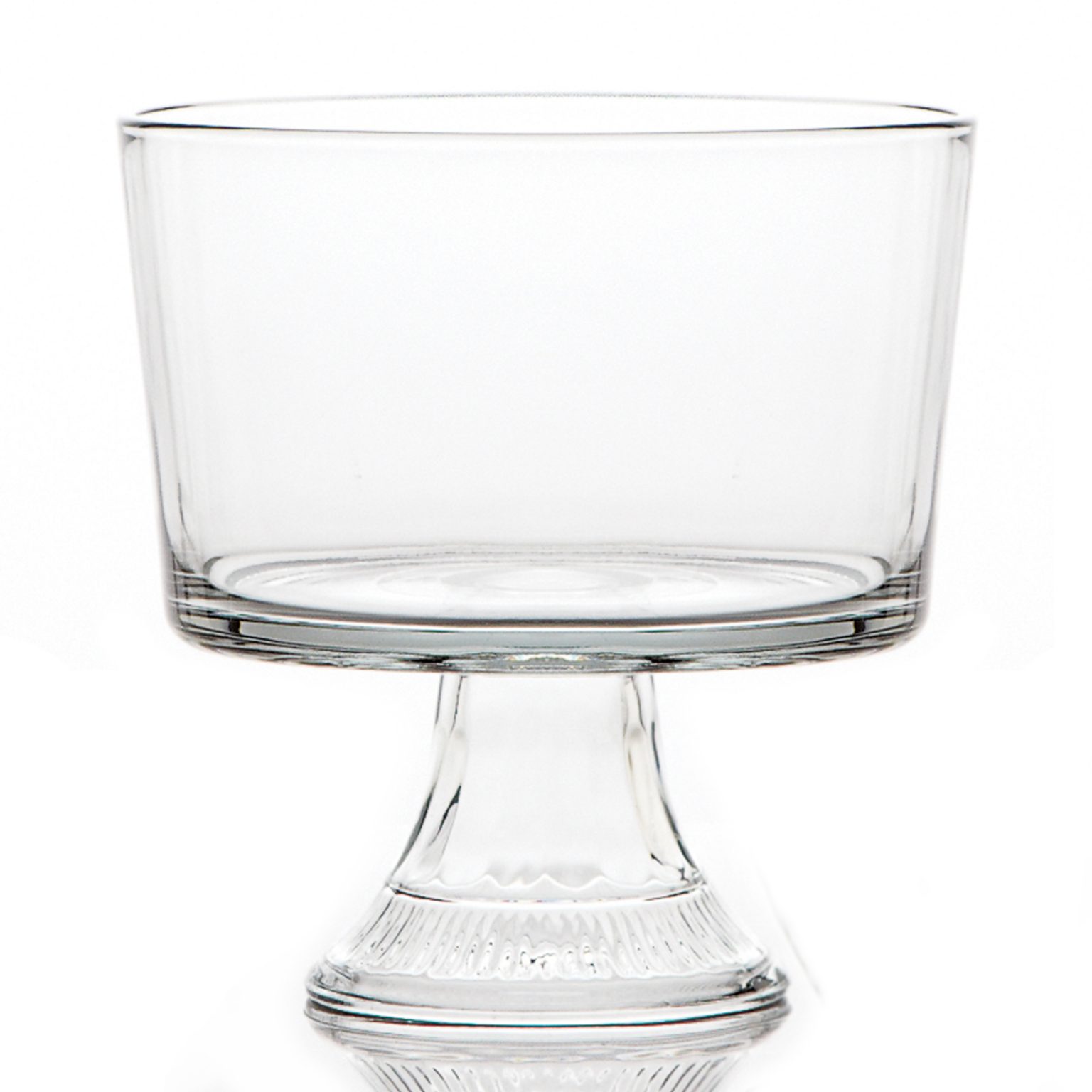 clear glass trifle dish with pedestal