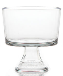 clear glass trifle dish with pedestal