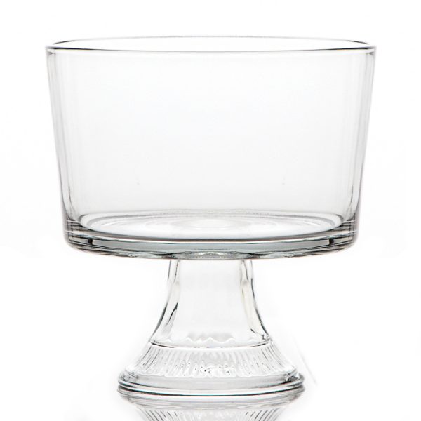 clear glass trifle dish with pedestal